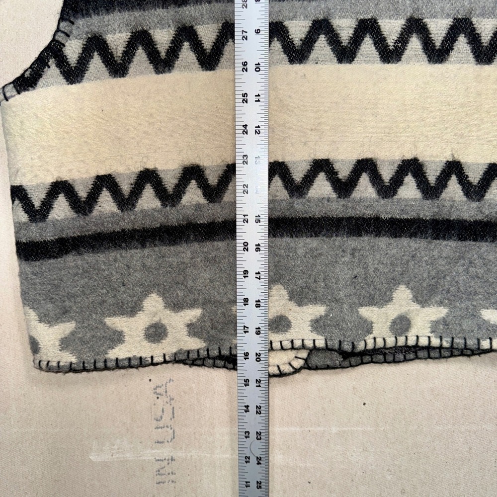 Cheyenne Autumn Womens Wool Blend Southwestern Sweater Vest Grey Boho Small - Picture 5 of 6